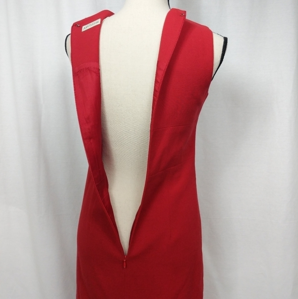 Ann Taylor Red Wool Sleeveless Dress & Jacket 4 - Picture 6 of 8